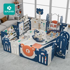 MiniGuard Katlanır Bebek Oyun Çiti – Kapılı Çocuk Güvenlik Alanı, Plastik Oyun Bahçesi